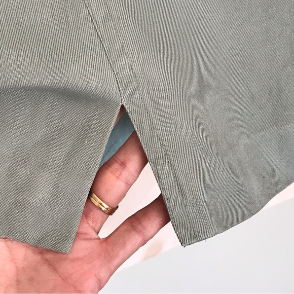 APERITIVE by WERNER | Vintage Tailored 100% Silk Green Mini Skirt Size 10 - Picture 4 of 15